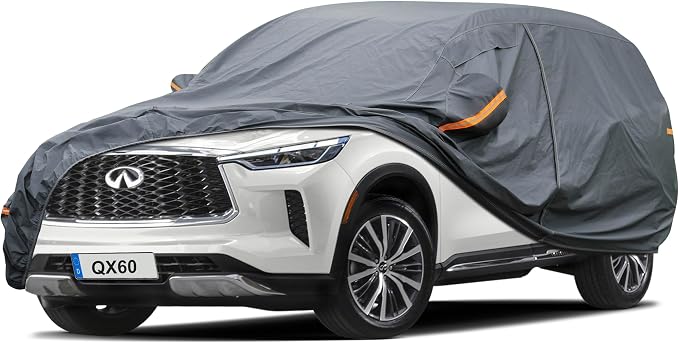 GUNHYI Premium Car Cover Custom Fit Infiniti QX60 (2013-2026), 16 Layers Heavy Duty Car Cover Waterproof All Weather with Zipper Door for Sun Rain Snow Dust Uv Protection