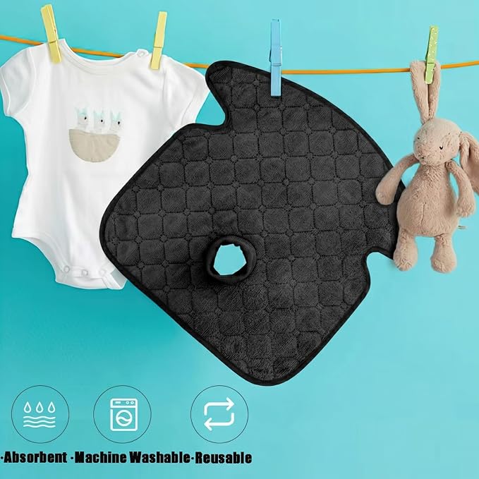PandaEar 2 Pack Infant Car Seat Protector for Potty Training, Waterproof Piddle Pads Cover Car Seat & Stroller Protector for Babies & Toddlers, Machine Washable, Non-Slip Backing (Black)