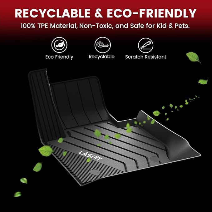 LASFIT Floor Mats for BMW X5 (F15) 2014-2018 / for BMW X6 (F16) 2015-2019, Custom Fit TPE All Weather Floor Liners 1st & 2nd Row Car Mat, Black