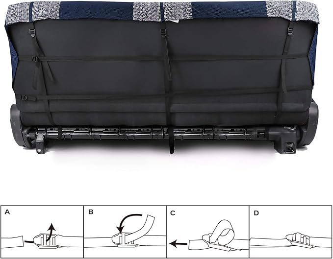 Leader Accessories Saddle Blanket Full Size Truck Bench Seat Cover, Blue | Solid Bench Seat Cover for Pickup SUVs, Heavy-Duty Woven Fabric Protect Dirt, Stains, Universal Fits Ford, Chevrolet, Dodge