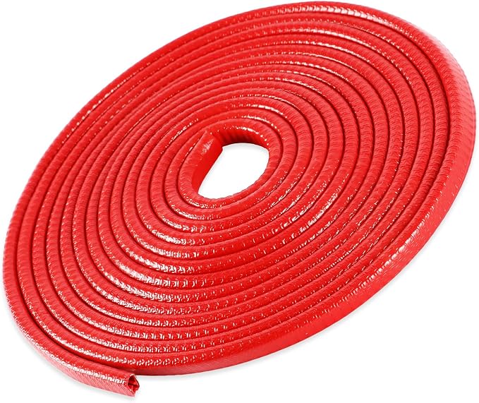 SINGARO 16.4Ft (5M) Car Door Edge Guard, No Glue Car Door Entry Guard Protective Strip, Rubber Edge Trim Car Door Protector, Applicable to Car, Truck, SUV and ATV, Car Exterior Accessories（Red）