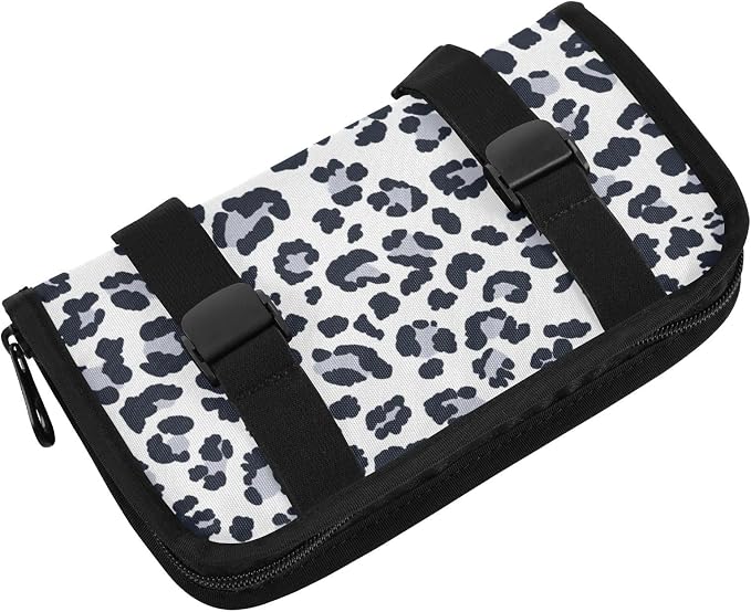 Grey Leopard Print Car Tissue Holder Durable Napkin Holder Hanging Tissue Holders Case Car Tissues Bag for Sun Visor Seat Back Universal Auto
