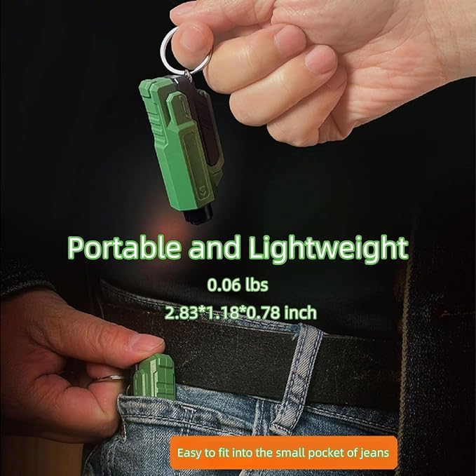 Window Breaker and Seatbelt Cutter Keychain,2 in 1 Car Safety Hammer Glass Break Under Water,Emergency Window Punch Escape Tool for Vehicle (2, greenred)