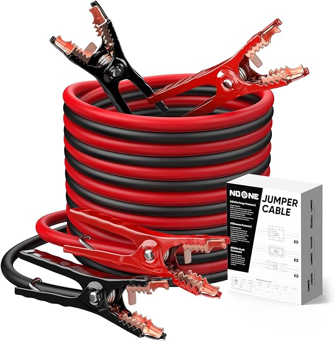 NOONE Jumper Cables for Car Battery - 2 Gauge 16 FT 800Amp Heavy Duty Automotive Booster Jumper Cables for Jump Starting Dead or Weak Batteries (2AWG x 16Ft)