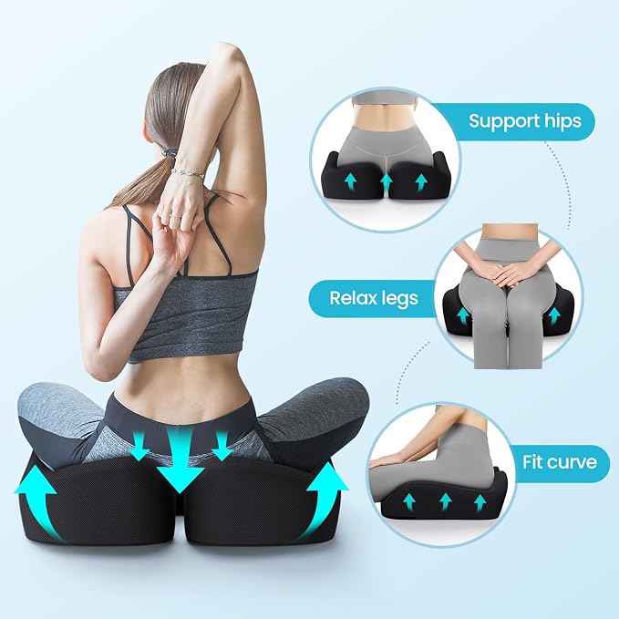 Benazcap Memory Foam Seat Cushion, Ergonomic Office Chair Cushion | Memory foam cushion relieves pressure and supports tailbone comfort for office chairs, cars, wheelchairs and home use.