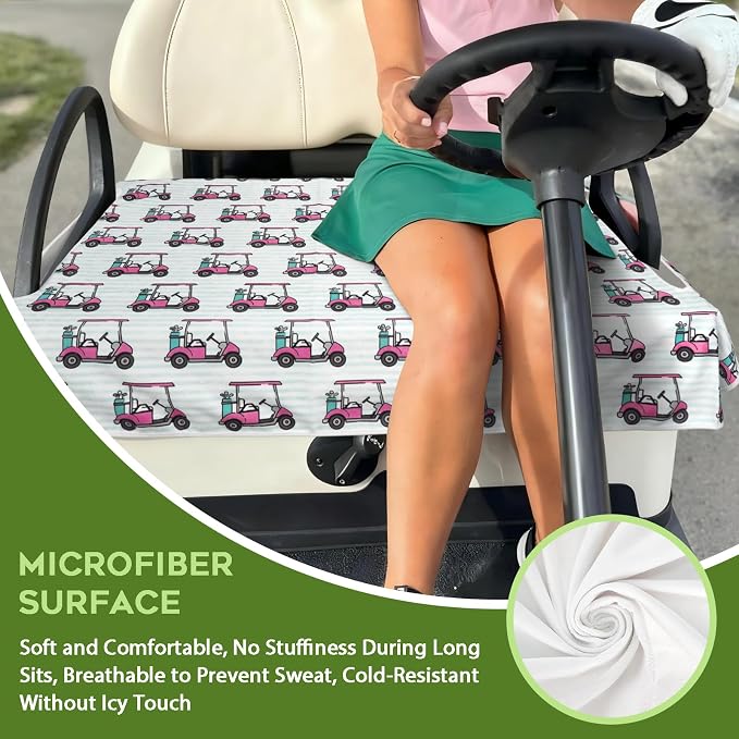 Golf Cart Seat Covers Club Car Golf Cart Accessories for Men Women Golf Carts Seat Towel Blanket 2-Seat Golf Cart Decorations