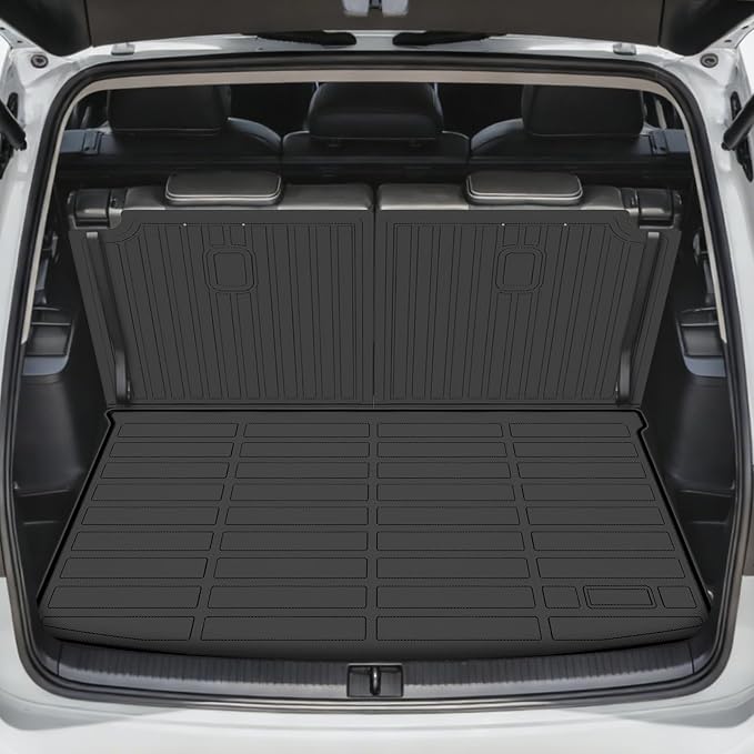 Floor Mats for VW Atlas 2018-2026, ONLY 7 Bench Seats, NOT for Cross Sport | for Volkswagen Atlas TPE Floor Mats, Non-Slip Waterproof Front& Rear& 3rd Row & Cargo & Backrest Mats