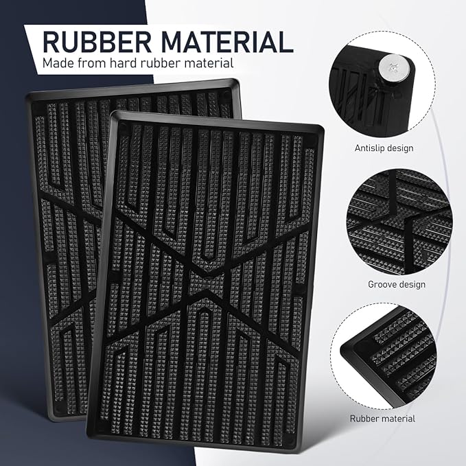 PRETYZOOM 2-Pack Car Floor Mat Carpet Heel Pad Foot Pedal | Universal Anti-Skid Rubber Heel Scuff Plate, Auto Home Carpet Protector Patch for Driver Side Gas Pedal Foot Rest