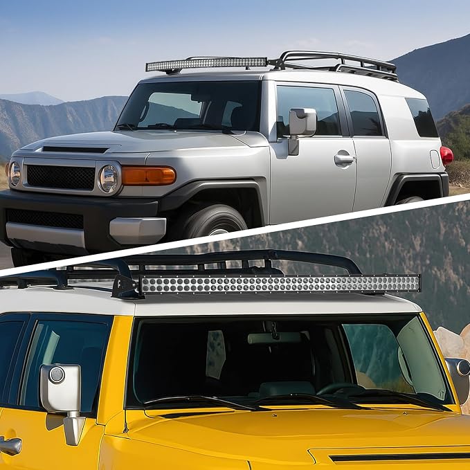 Nilight 52 inch LED Light Bar Bracket Mounting Upper Windshield Roof Cab Brackets Compatible with Toyota FJ Cruiser with Roof Rack 2007 2008 2009 2010 2011 2012 2013 2014