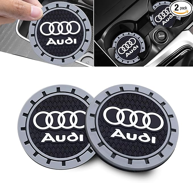 Car Cup Holder Coaster for Audi Recessed Silicone Cupholder Coaster Interior Accessories 2.75IN 2Pack