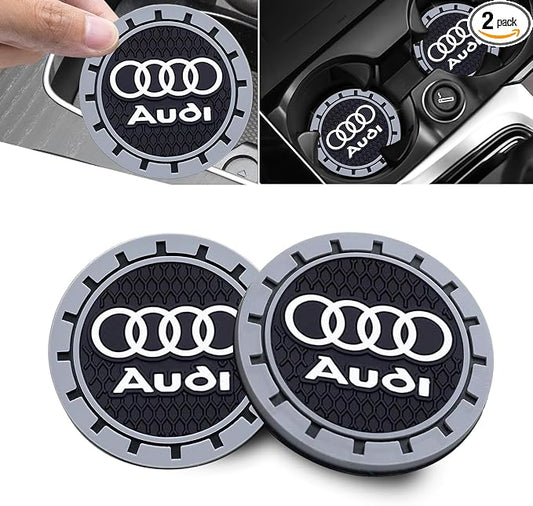 Car Cup Holder Coaster for Audi Recessed Silicone Cupholder Coaster Interior Accessories 2.75IN 2Pack