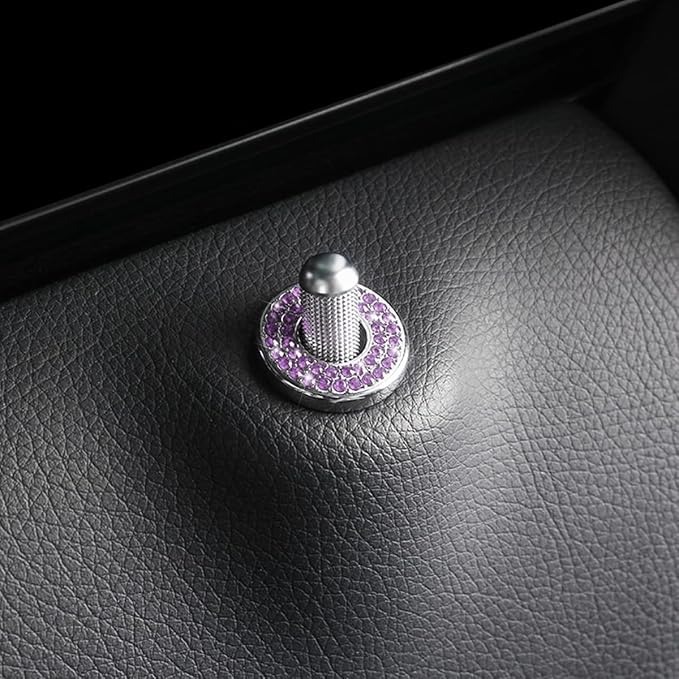 4PCS Bling Inner Car Door Lock Cover Stickers, Rhinestones Pull Rod Bolt Decorations, Crystal Auto Decals for Women Girls, Sparkly Car Door Lock Pin Caps for C Class C200L GLC260 C260L