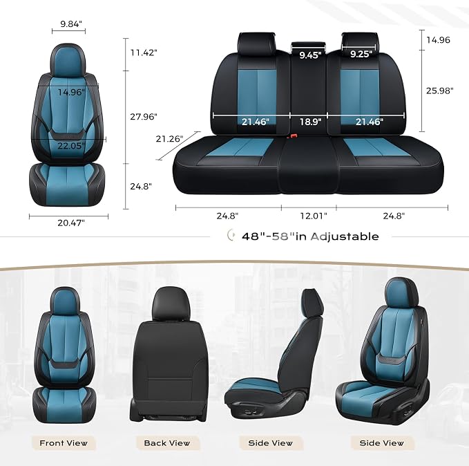 Coverado Car Seat Covers, Seat Covers for Cars, Waterproof Leather Auto Seat Protectors, Leather Car Seat Cushion, Car Interiors Accessories Universal Fit for Most Cars