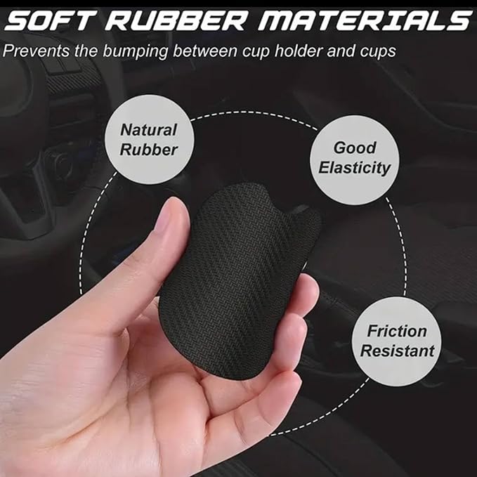 2 Pack Black Cat Car Cup Holder Coasters Neoprene Anti Slip Rubber Mat | Cat Car Accessories Interior Decor 2.75" Universal Size Insert Auto Coasters Cats Mom Gifts for Women Men Pet Love