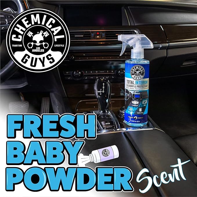 Chemical Guys SPI22016 Total Interior Cleaner and Protectant + Black Frost Air Freshener and Odor Eliminator, (Great for Cars, Trucks, SUVs, RVs, Home, Office, Dorm Room & More) 2-16 fl oz