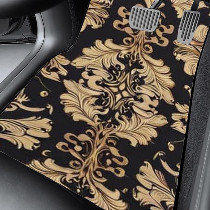 Car Floor Mats Non-Slip Automotive Floor Mats All-Weather Front Rear Car Floor Foot Mat Sets of 4 Pieces Foot Mats Rugs Carpet for Car Trucks SUV Sedans (TengWan 04)