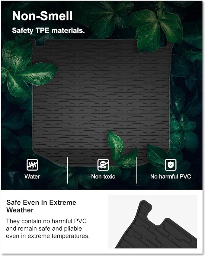Kiwi Master Floor Mats & Cargo Mat for 2016-2021 Jeep Grand Cherokee | OEM Replacement 82215577 82212085, Custom Fit All Weather Car Mats, Heavy Duty TPE Floor Liners, Front Rear Trunk Set, Black