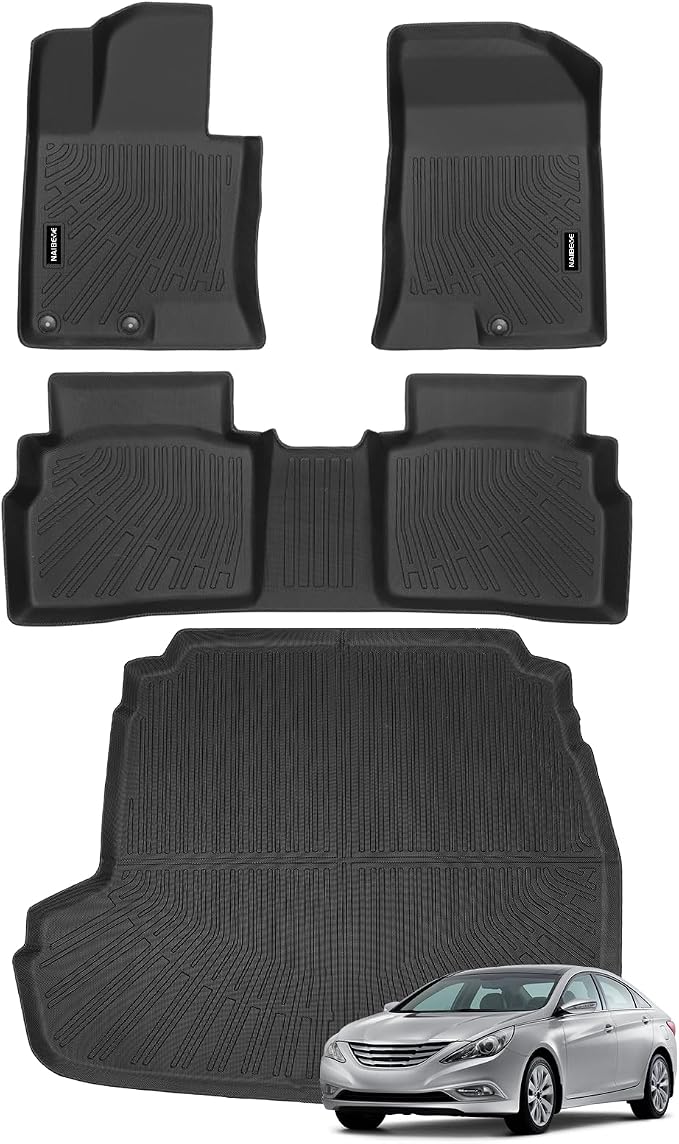Naibeve Floor Mats for 2011-2014 Hyundai Sonata | All Weather Custom Fit Floor Mats, Cargo Mat Interior Protector accessories