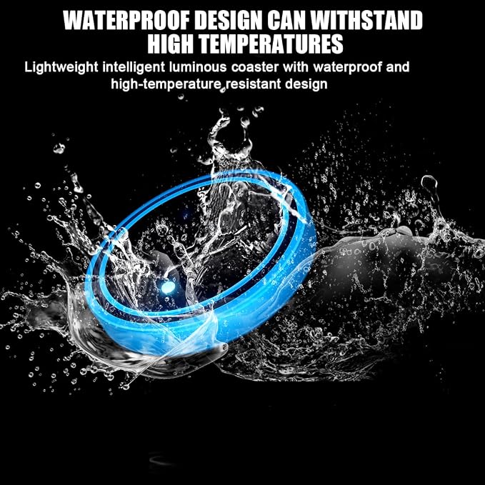 Mandark LED Car Cup Holder Lights, 2PCS Waterproof 7 Colors Changing Vehicle USB Charging Coaster Pad, Auto Interior Atmosphere Lamp Cup Mat Accessories, Universal for SUV Sedan Truck (No Mark)