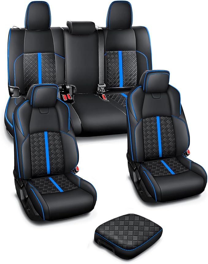 Leather Seat Covers Custom Fit for Tacoma Gen 4th (2024-2026) Double Cab | Custom Fit for SR, SR5, TRD PreRunner, TRD Sport, TRD Off-Road, Limited, Trailhunter - Fully Covered - Fit Like a Glove