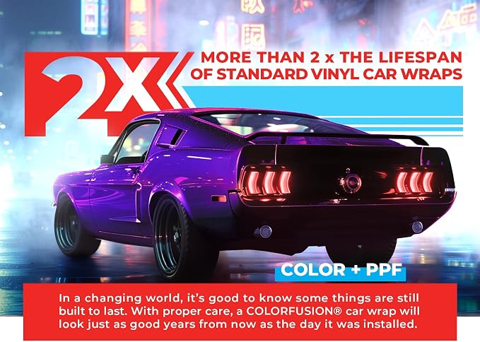 ColorFusion PPF by VViViD, Gloss Flip Purple Blast Dry Apply PPF Vinyl Car Wrap Roll 1ft x 5ft