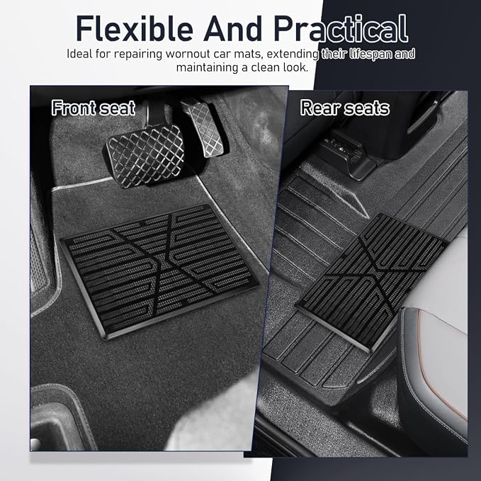 PRETYZOOM 2-Pack Car Floor Mat Carpet Heel Pad Foot Pedal | Universal Anti-Skid Rubber Heel Scuff Plate, Auto Home Carpet Protector Patch for Driver Side Gas Pedal Foot Rest