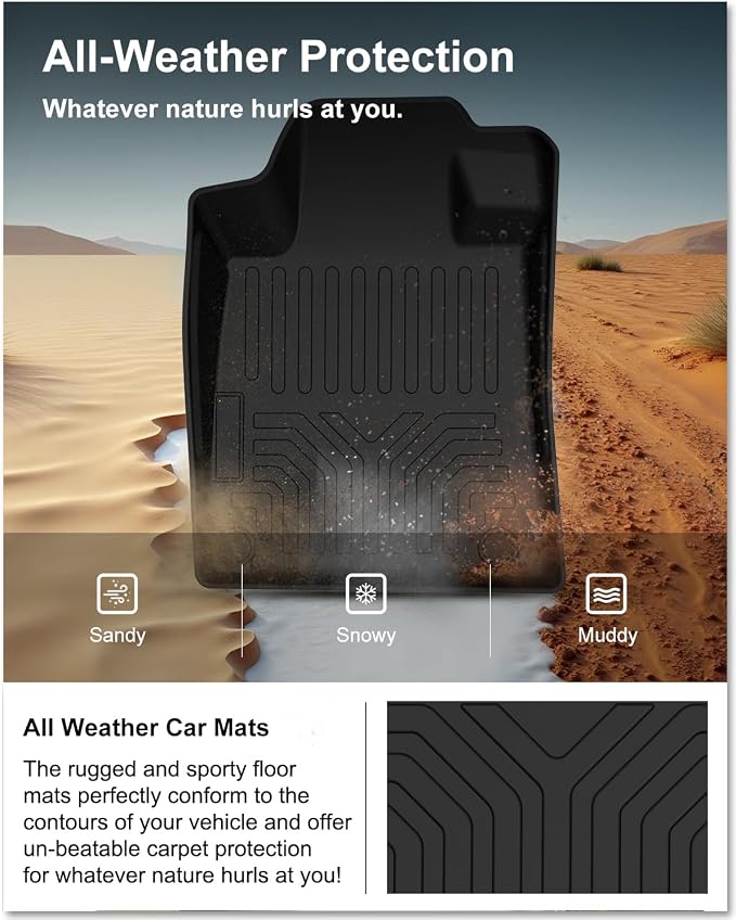 Kiwi Master Floor Mats for 2019-2026 Nissan Altima | Custom Fit, All Weather Car Mats, Heavy Duty TPE Floor Liners, Front & Rear 2 Row Set, Black