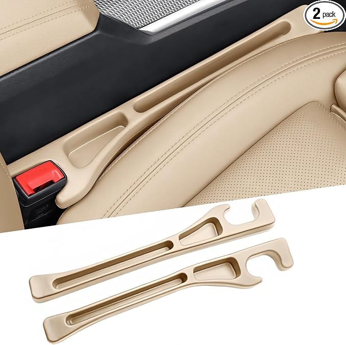 EnzeroTools Car Seat Gap Filler, 2-Pack No-Drop Seat Side Gap Seam Filler Organizer with Phone Holder, Universal Fit Fill The Gap Between Seat & Console, Perfect for Car, SUV, Truck