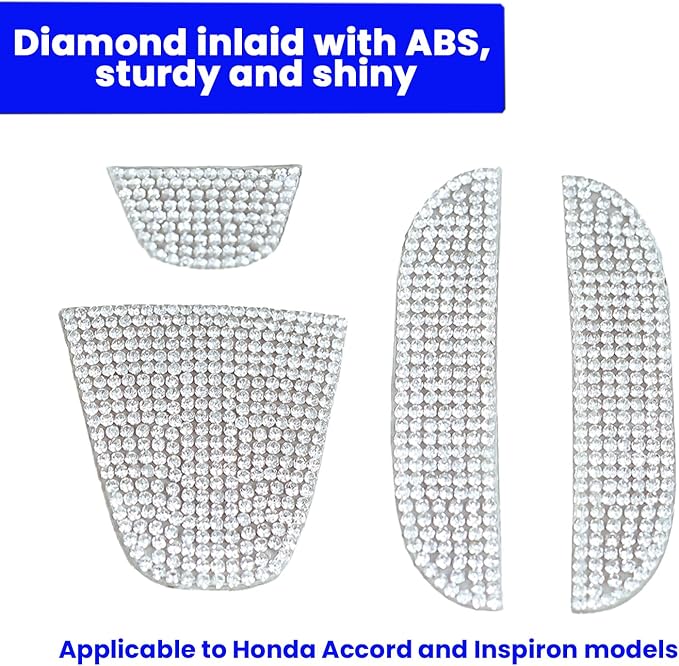 Bling Crystal Car Front Emblem Cover Sticker Compatible with Honda 10th Gen Civic Sedan 2022 2021 2020 2019 2018 (car Front Logo)