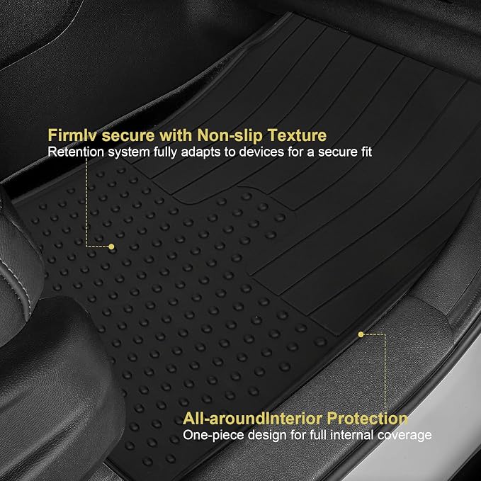 Car Floor Mats Custom Fit for Mini Cooper R56 2006-2013 Black Rubber Auto Liner Mats All Weather Protection Odorless
