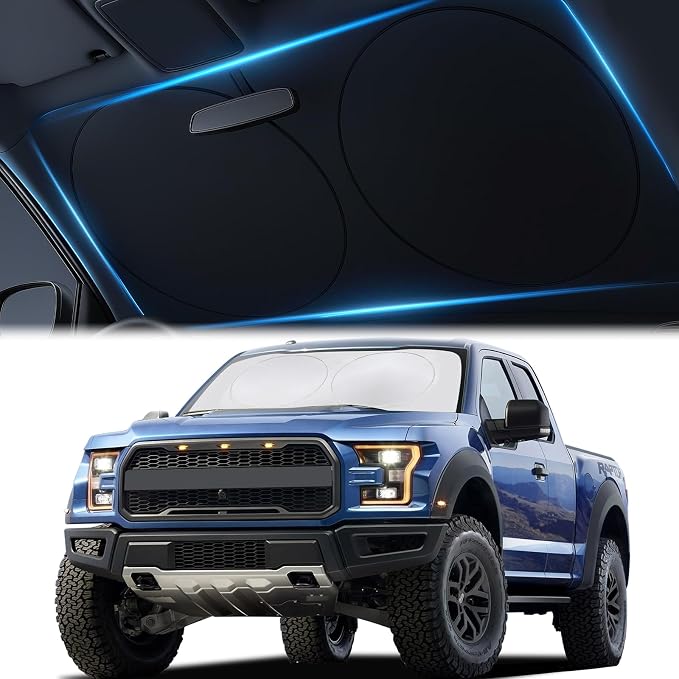 Magnelex Car Windshield Sunshade | Innovative No-Light-Pass Technology for Maximum Protection | Foldable Sun Shade Keeps Your Vehicle Cool | Fit for Cars, Trucks, and SUVs | X-Large (65.7 x 36.4 in)