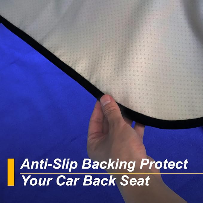Back Seat Cover for Car Trucks Van SUV Jeep,Waterproof Rear Bench Towel Seat Covers for Dogs and Kids,Automotive Backseat Protector (Blue)