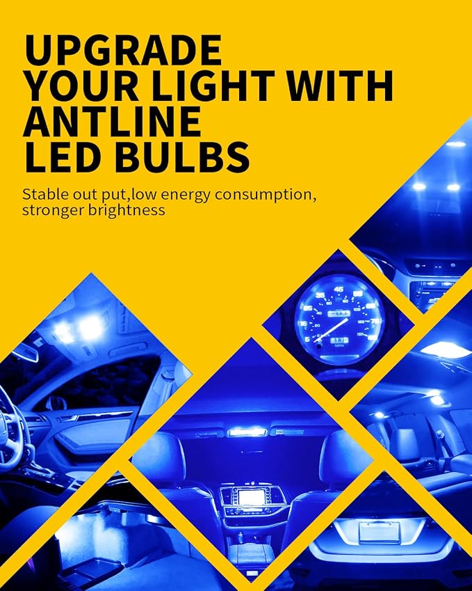 Antline 6418 6411 DE3425 C5W DE3423 36MM 1.42”LED Bulb Blue, Super Bright Canbus Error Free 12 Volt Replacements for Interior Dome Map Vanity Mirror Sun Visor Lights (Pack of 10)