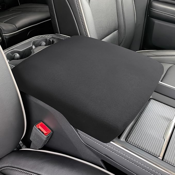 JOYTUTUS Center Console Cover Compatible with 2013-2025 2026 Ram 1500 2500 3500, Neoprene Arm Rest Armrest Cover for Car, Middle Console Cover Lid