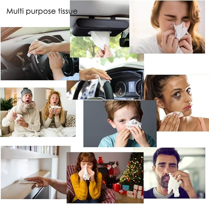 Car Tissue Refills, 300 Sheets Disposable Soft Facial Tissues Napkin, Travel Size Pack for Car Visor Tissue Holder or Purse, 50 Sheets per Pack