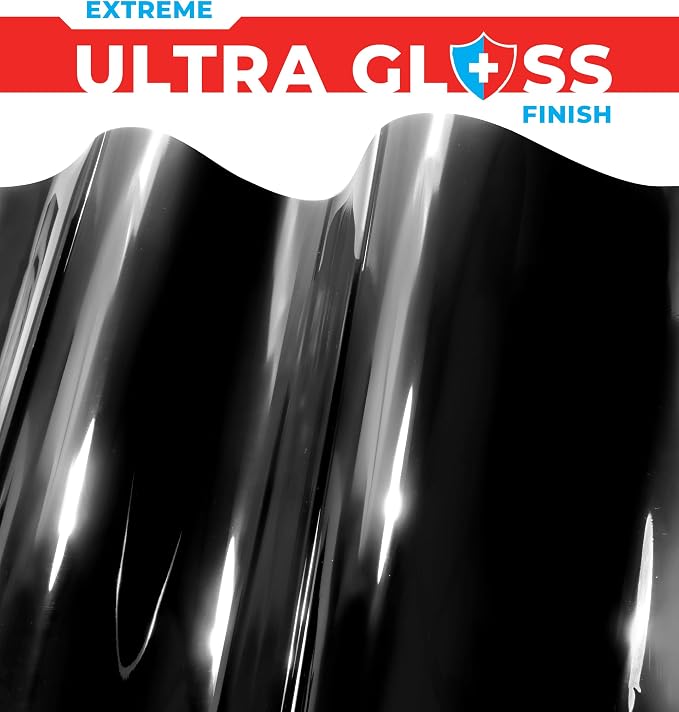 ColorFusion PPF by VViViD, Gloss Piano Black Dry Apply PPF Vinyl Car Wrap Roll 6ft x 5ft