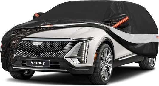 10 Layers SUV Car Cover Custom Fit for Cadillac Lyriq (2022-2026), Waterproof All Weather for Automobiles, Outdoor Full Cover Sun Dust Rain Protection with Cotton. Black