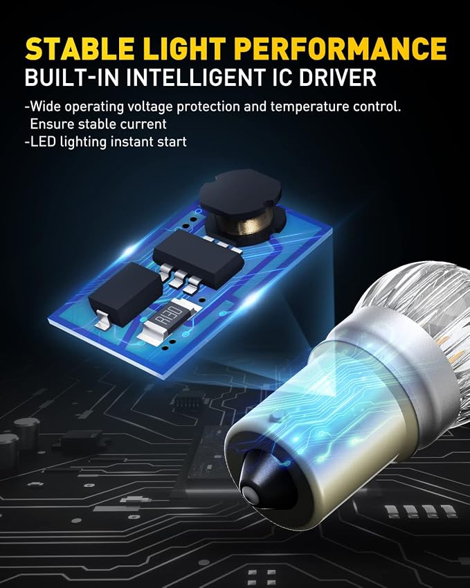 AUXITO Upgraded 1157 LED Bulbs Amber Yellow Turn Signal Light, Super Bright 2057 2357 3496 7528 LED Lights for Blinker Turn Signal Bulbs, Tail Brake Light, Parking Light, Side Marker Light, Pack of 2
