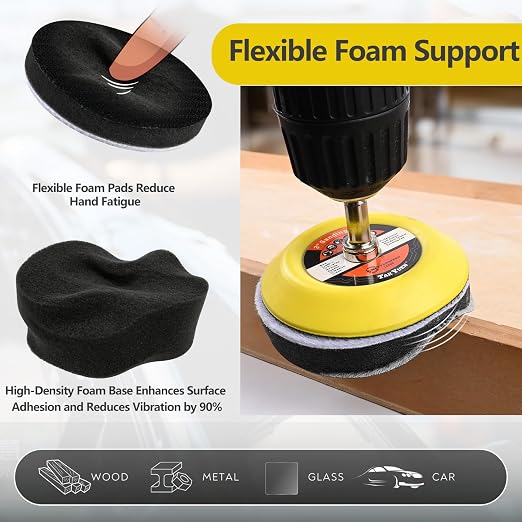 193Pcs 2 Inch Polishing Kit Hook and Loop Sanding Discs, Headlight Restoration Kit - 80 to 10000 Grits Wet Dry Sandpaper Buffing Sanding Pads with 1/4" 1/8" Shank, for Metal, Wood, Auto, Glass