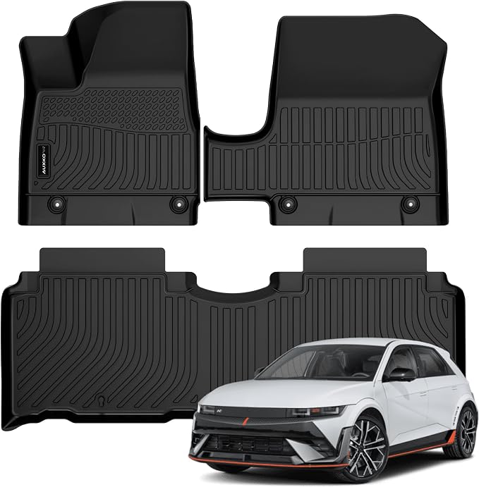 Auxko All Weather Floor Mats for 2026 2025 Hyundai IONIQ 5 SE/SEL/SE Standard Range (Exclude XRT & Limited) Unmovable Console TPE All Season Accessories Odorless Anti-Slip