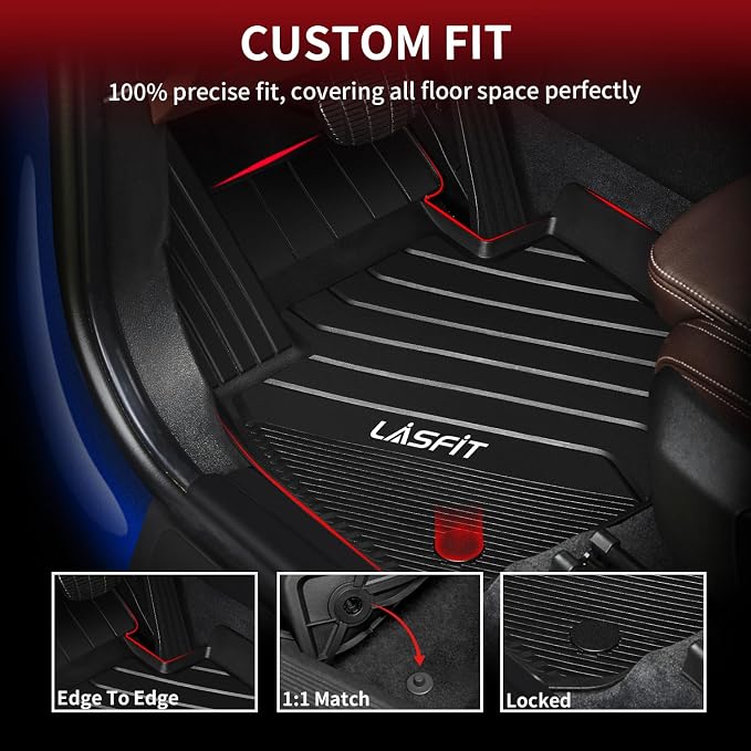 LASFIT Floor Mats Fit for BMW X2 2018-2023/ BMW X1 2016-2022 M35i, sDrive28i, xDrive28i, Custom Fit TPE All Weather Waterproof Floor Liners Front & Rear Rows Car Liners, Black