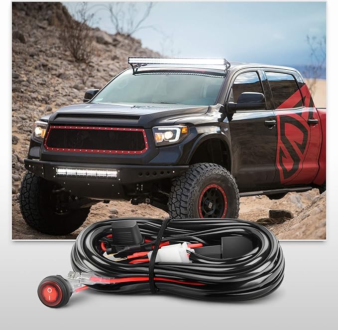Nilight ZH409 20 Inch 420W Triple Row Flood Spot Combo 42000LM LED Light Bar with Heavy Duty Off-Road Wiring Harness, 2 Years Warranty, White