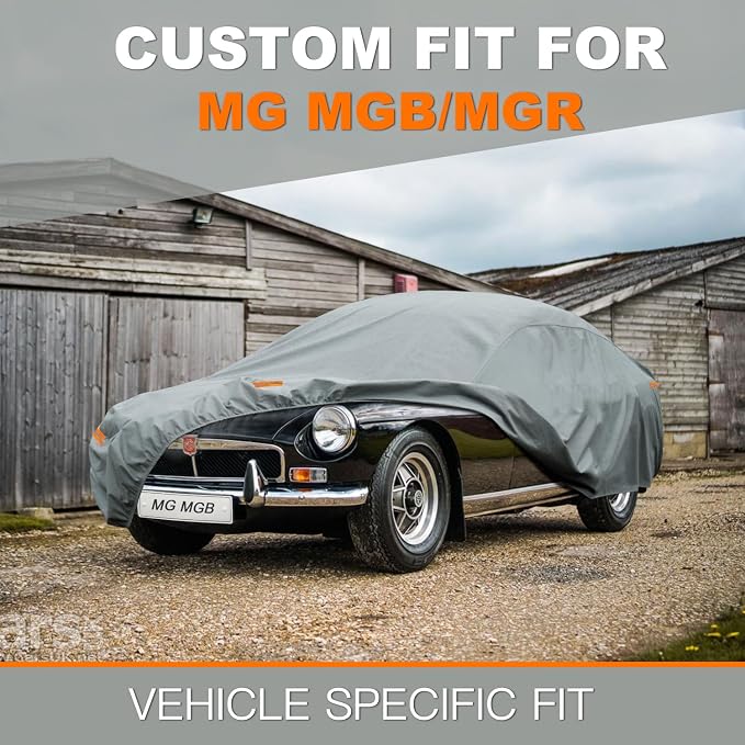 Kayme Heavy Duty Car Cover Custom Fit MG MGB MGA MGC, Waterproof All Weather for Automobiles, Full Exterior Covers Sun Rain UV Protection.