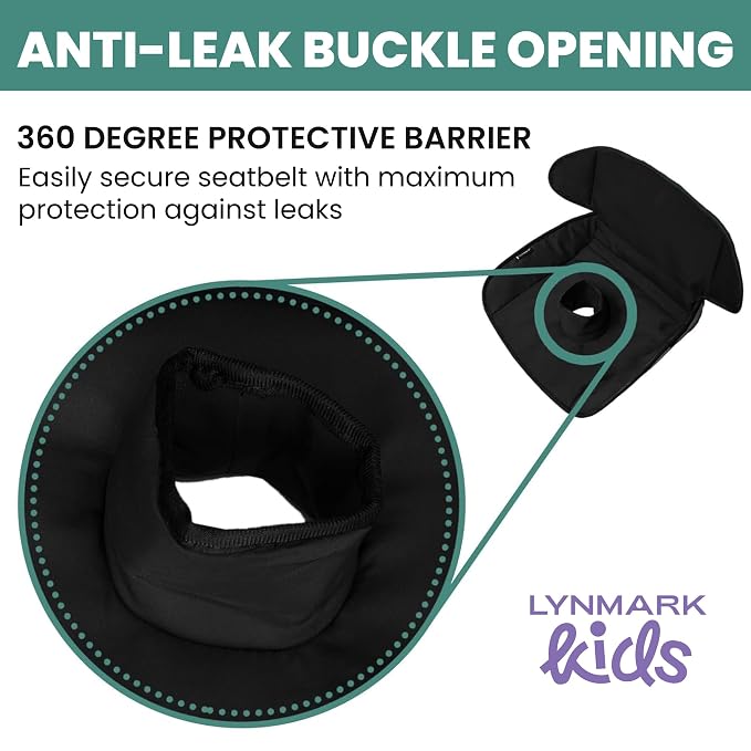 Lynmark® 2x Potty Training Car Seat Protector for Child Car Seat- Waterproof Soft Car Seat Piddle Pads for Toddlers, Baby- Travel-Friendly Washable Liner for Spills, Nappy Leak, Accident- Navy & Black
