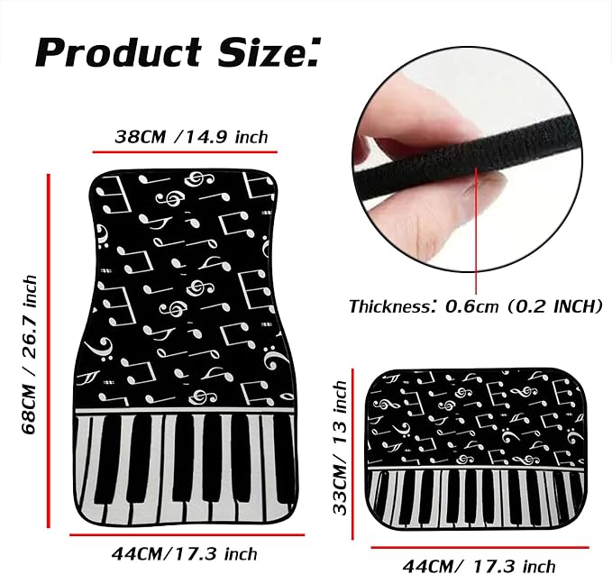 Car Floor Mats Non-Slip Automotive Floor Mats All-Weather Front Rear Car Floor Foot Mat Sets of 4 Pieces Foot Mats Rugs Carpet for Car Trucks SUV Sedans (NO.18)