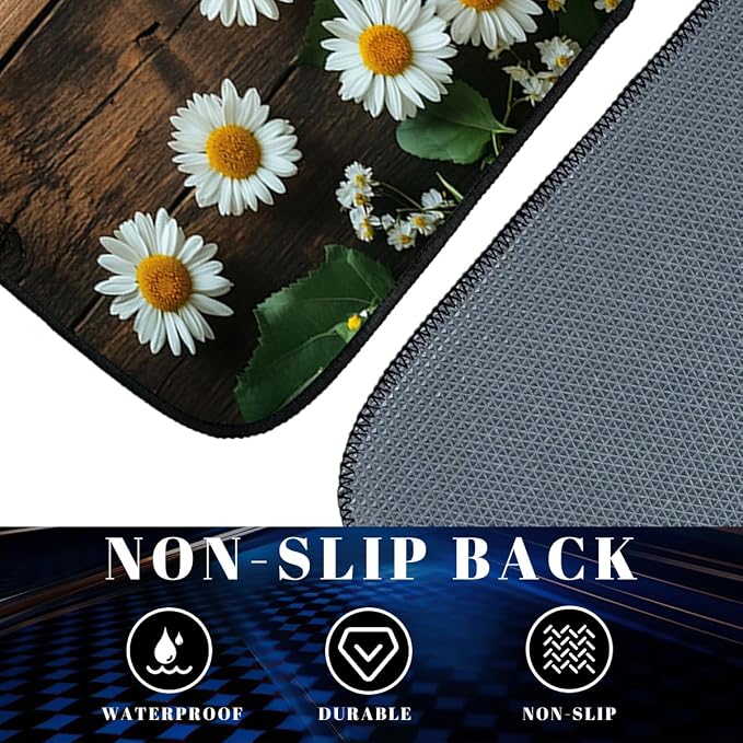 Sunflower Car Floor Mats Set of 4 Vintage Daisy Bee Wood Rustic Automotive Foot Mats Rugs Carpet for Car Non-Slip Auto Car Accessories Universal Fit Car Accessories for Truck
