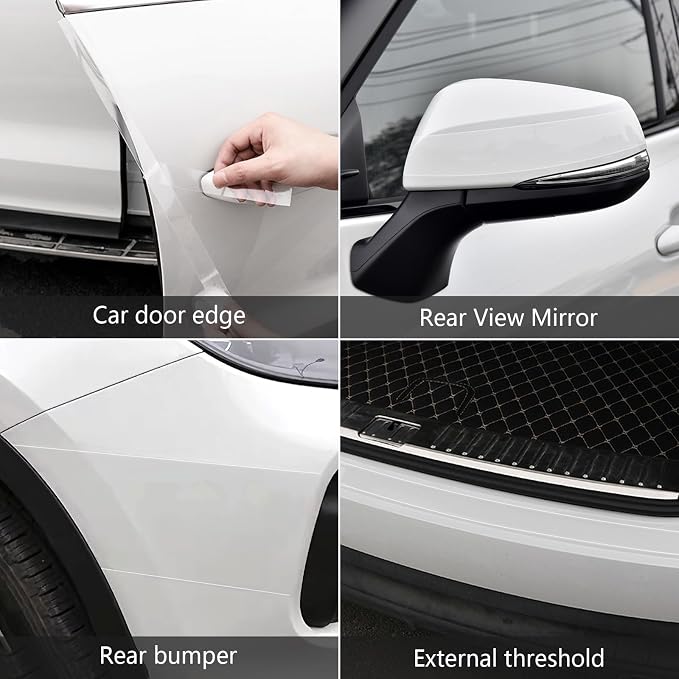 DGSL Car Door Edge Guards Door Sill Protector, 1.2In x 33Ft 5D Carbon Fiber Car Wrap Film, Vinyl Automotive Wrap Film Anti-Collision Fits for Most Car(Transparent)