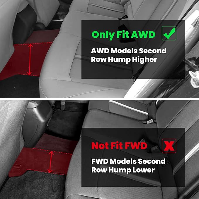 LASFIT Floor Mats for Hyundai Sonata 2020-2026 (Only Fit AWD & Gas, Not for FWD or Hybrid) / Kia K5 2021-2025 (Only Fit AWD, Not for FWD) Custom Fit TPE All Weather Floor Liners Car Mats Accessories