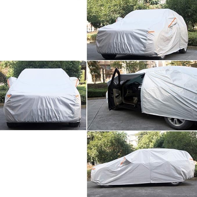 Kayme 6 Layers SUV Car Cover Custom Fit for Mitsubishi Outlander (2005-2025) Waterproof All Weather for Automobiles, Outdoor Full Cover Rain Sun UV Protection.Silver