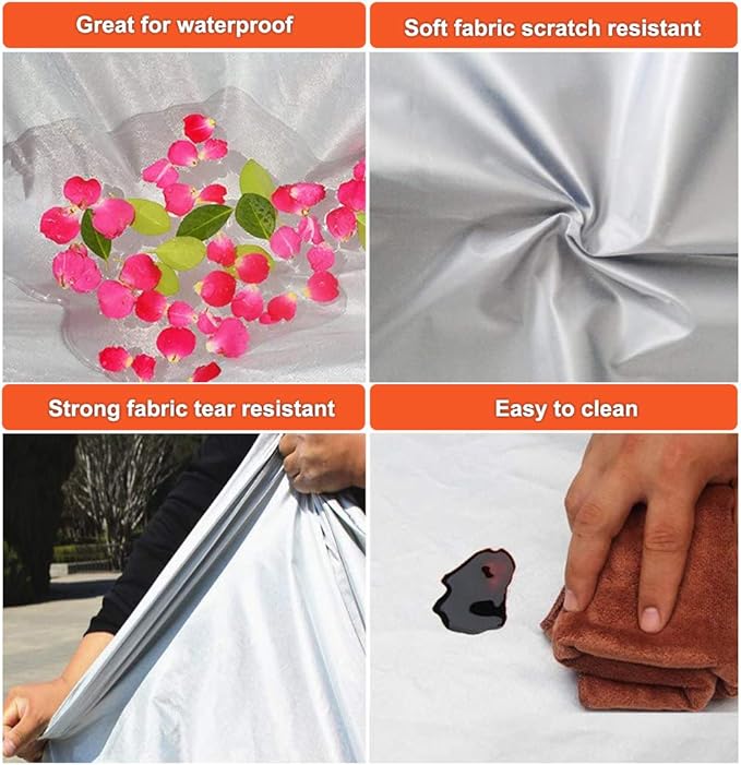 Kayme Car Cover for Automobiles All Weather Waterproof with Lock and Zipper Door, Outdoor Cover Sun Uv Rain Protection, Fit Sedan (186 to 193 Inch) H3